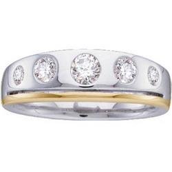 14K Two Tone Gold Diamond Bridal Duo Ring Size 11