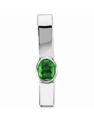 14K White Gold Oval Cut Chatham Created Emerald Pendant -- LIFETIME WARRANTY