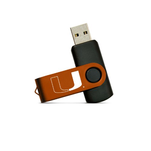 NCAA Miami Hurricanes 4GB High-Speed USB Flash Drive with Swivel Cap and Lanyard