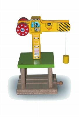 Childrens Toyshop  Toys : Wooden Train Railway System - Big Yellow Crane (Compatible with leading wooden rail systems) - Wooden Toy