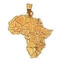 18K Egyptian Jewelry Pendants - Africa Map