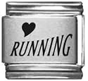 Clearly Charming Heart Running Laser Italian Charm