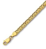14k Yellow 4 mm Byzantine Anklet - 10 Inch