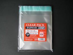 ＯＰＰ袋（テープ付き）　クリアパック　30ミクロン　ＣＤ用　TP 14-15.5 【１００枚】　カクケイ　