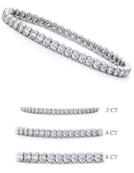 4 ct. tw. White Gold Semi-Bezel-Set Diamond Tennis Bracelet