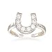 Rhodium Plated CZ Horseshoe Toe Ring