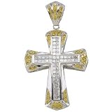 2 3/4ctw Mens Diamond Cross in 14k White Gold