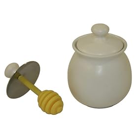 Chantal Ceramic 11-Ounce Sugar Honey Bowl with Dripper, Semi Gloss Garden Green by Chantal