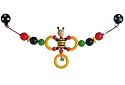 Clip on wooden buggy string / pram chain - Bee Toy