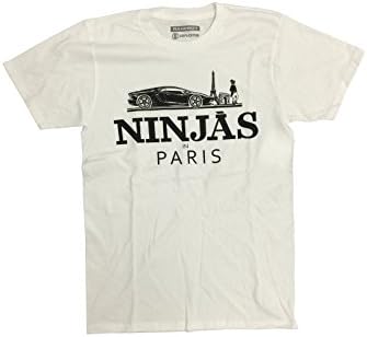 Rageboy Assorted Designer Logo Graphic T-Shirt (M, White Ninjas In Paris Hermes Logo)