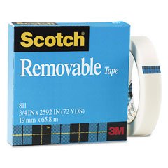 Scotch� Removable Tape 811, 3/4-inch x 2592 Inches, Boxed