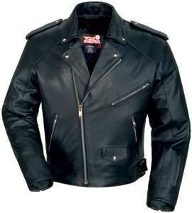 Tourmaster Vintage Mens Leather Motorcycle Jacket Black XXL