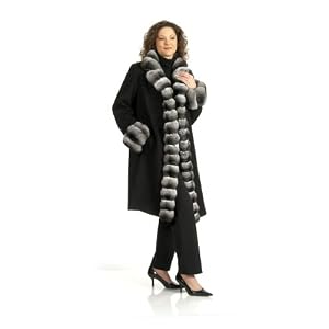 Buy 100% 17 Ounce Loro Piana Cashmere Straight Body 7 8 Coat w Natural Chinchilla Tuxedo and Cuffs... by FursNewYork