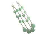 Green Jade Bubble Drop Earrings, 14k Gold
