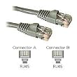 0.5ft ( 1/2 foot ) GRAY Category 5e Cat5e Molded Snagless Ethernet Network Patch Cable Cord for Internet Router Switch Hub and Gaming - Gold Plated Male to Male RJ45 Connectors for Base-T Networks - Works best for your desktop laptop router modem switch hub DSL Xbox PS2 or PS3 ( Half a foot ) ( 6 inches) ( 6 inch )