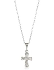Mary Louise Diamond Cross White Pendant Necklace