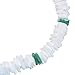 Hawaiian White and Green Square Cut Puka Shell Necklace with Lobster Lock