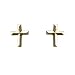 14K Yellow Gold Small Cross Earrings