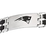 Stainless Steel and Rubber New England Patriots Team Logo Bracelet - 8''