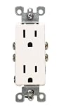 Leviton M02-5325-WMP Residential Grade Straight Blade Duplex Receptacle