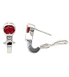 14K White Gold Ruby and Diamond Earrings