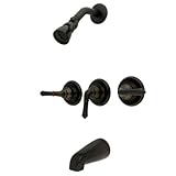 IMAGE OF Kingston Brass KB235 Magellan Tub and Shower Faucet with 3-Magellan Handle, Oil Rubbed Bronze