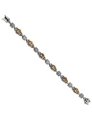 Sterling Silver w/14k Gold 4.00Citrine 7.5in Bracelet