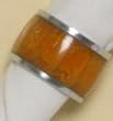 Decorative Napkin Rings With Inlaid Carmel Resin Set / 6