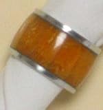 Decorative Napkin Rings With Inlaid Carmel Resin Set / 6