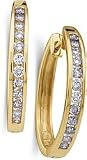 1 ctw. Diamond Hoop Earrings in 14K Yellow Gold