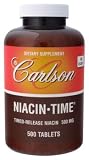 Carlson Laboratories - Niacin Time (Timed Release), 500 mg, 500 tablets