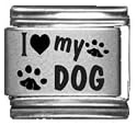 Clearly Charming I Heart my Dog Laser Etched Italian Charm