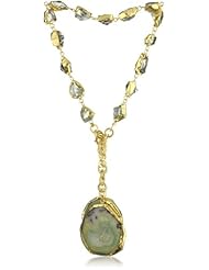 Zariin "Wrap and Knot with Agates" Green Agate Gold Necklace