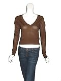 ZOOEY Cropped V Neck Top in Brown