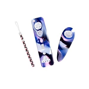 Intec Blue and Pink Camo Remote and Nunchuk Skin