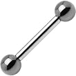 10 Gauge HEMATITE Barbell Tongue Ring 5/8" 6mm