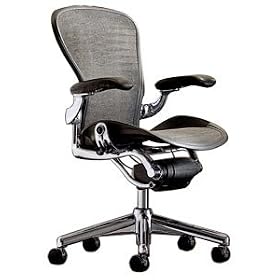 Executive Aeron Chair- Polished Aluminum Frame - Size C (Large) by Herman Miller by Herman Miller