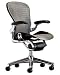 Executive Aeron Chair- Polished Aluminum Frame - Carbon Classic Size B (Medium) by Herman Miller