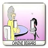 Londons Times Funny Dogs Cartoons - Doggie Beggars - Light Switch Covers - double toggle switch