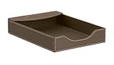 LEATHERETTE FILE TRAY - DARK BROWN  34 X 25 X 6.8CM