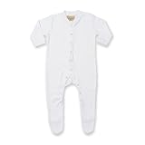 (ラークウッド) Larkwood 赤ちゃん・ベビー用 無地 長袖ボディースーツ スリープスーツ ロンパース ベビー肌着 (６ヶ月~１歳) (ホワイト)