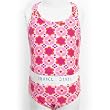 Girls Pink Printed Two Piece Tankini Swimsuit