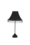 Black Leaf Scroll Medium Lamp Base
