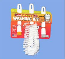 Brushtech B244C Swiss Fondue Set Washing Kit, Set of 3 Brushes