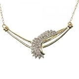 Solid Gold 17in Long Necklace 1/5cttw Cascading Diamond