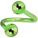 Green Anodized Titanium Spiral Twister Ball Belly Ring