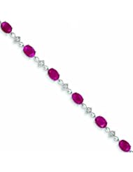 Genuine 14K White Gold White Gold Diamond And Ruby Bracelet 7 Grams Of Gold 100% Satisfaction Guaranteed.