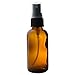 JUVITUS Amber Glass Boston Round Bottle Black Spray Mister 2 oz (2 Pack) + Clear Travel Bag
