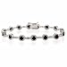 Sterling Silver Genuine Sapphire Diamond Accent Tennis Bracelet
