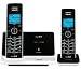 Vtech DECT 6.0 Black/White Expandable 2-Handset Cordless Phone System with Caller ID ...